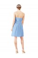 Outlet Periwinkle Trapèze Sans bretelle Mousseline Courte Robes demoiselle d'honneur / Robes de cocktail