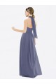 Outlet Pierre d'argent Trapèze Licou Mousseline Longue Robes demoiselle d'honneur