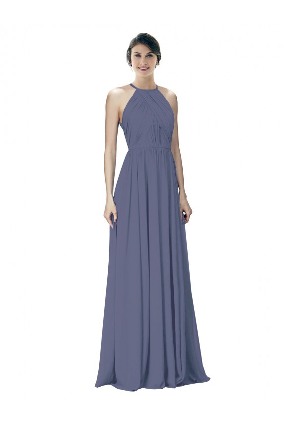 Outlet Pierre d'argent Trapèze Licou Mousseline Longue Robes demoiselle d'honneur