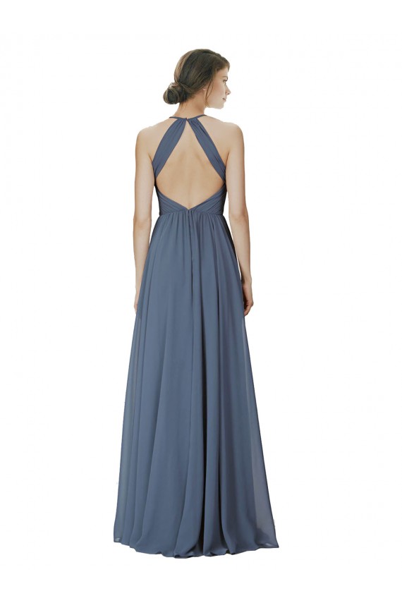Outlet Pierre d'argent Trapèze Licou Mousseline Longue Robes demoiselle d'honneur