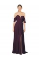Outlet Pourpre Fourreau Mousseline Longue Robes demoiselle d'honneur