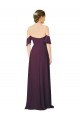 Outlet Pourpre Fourreau Mousseline Longue Robes demoiselle d'honneur