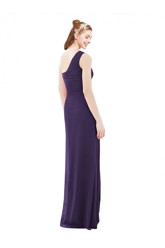 Outlet Pourpre Trapèze Mousseline Longue Robes demoiselle d'honneur