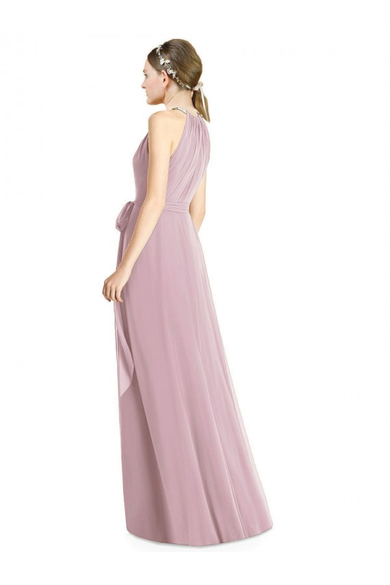 Outlet Primevère Trapèze Licou Mousseline Longue Robes demoiselle d'honneur
