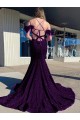 Outlet Prune Fourreau Bretelles spaghetti Col V Traîne moyenne Paillettes Velours Longue Robes de bal