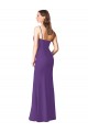 Outlet Prune Trapèze Sans bretelle Mousseline Longue Robes demoiselle d'honneur