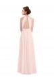 Outlet Rose 42 Trapèze Licou Mousseline Longue Robes demoiselle d'honneur