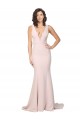 Outlet Rose Fourreau Col V Balayage train Crêpe Stretch Longue Formelles Robes demoiselle d'honneur / Robes de soirée / Robes de bal