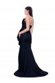 Outlet Bleu marine foncé Fourreau Sans bretelle Balayage train Crêpe Stretch Longue Robes demoiselle d'honneur / Robes de bal