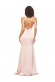 Outlet Rose Fourreau Satiné Soyeux Longue Formelles Robes demoiselle d'honneur / Robes de soirée / Robes de bal