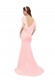 Outlet Rose Sirène Col V Mousseline Longue Robes demoiselle d'honneur