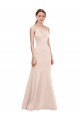 Outlet Rose Trapèze Col V Crêpe Stretch Longue Formelles Robes demoiselle d'honneur / Robes de soirée / Robes de bal