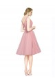 Outlet Rose Trapèze Col V Tulle Courte Robes demoiselle d'honneur / Robes de cocktail