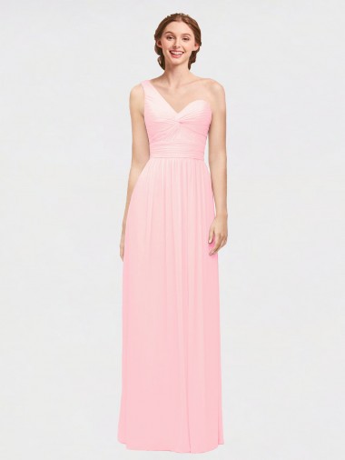 Outlet Rose Trapèze Mousseline Longue Robes demoiselle d'honneur