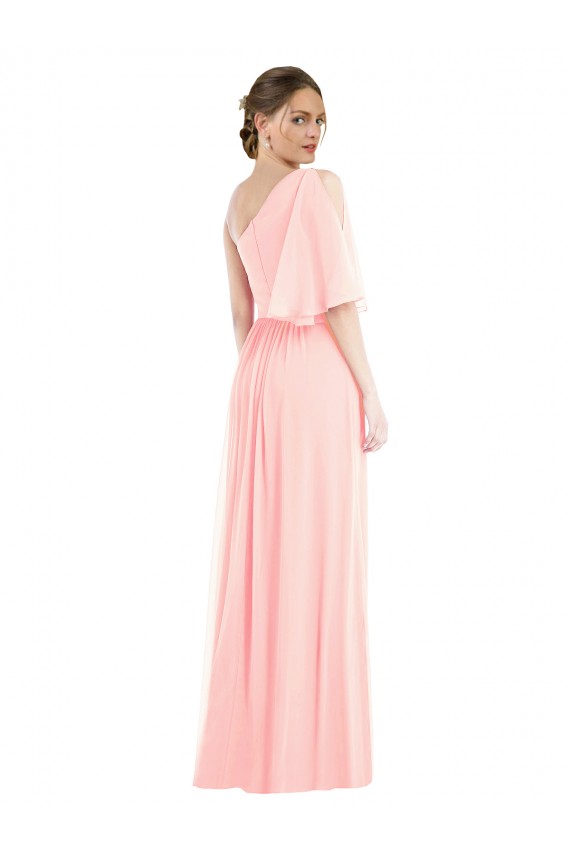 Outlet Rose Trapèze Mousseline Longue Robes demoiselle d'honneur