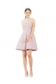 Outlet Rose Trapèze Satiné Courte Robes demoiselle d'honneur / Robes de cocktail