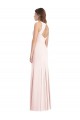 Outlet Rose Trompette Bateau Crêpe Stretch Longue Robes demoiselle d'honneur / Robes de bal