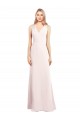 Outlet Rose Trompette Col V Crêpe Stretch Longue Robes demoiselle d'honneur / Robes de bal