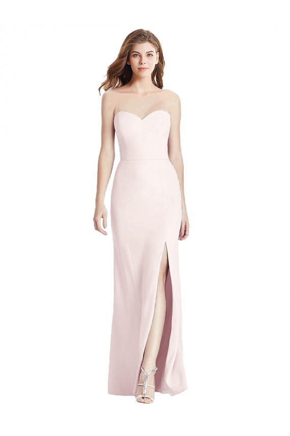 Outlet Rose Trompette Sans bretelle Crêpe Stretch Longue Robes demoiselle d'honneur / Robes de bal