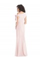Outlet Rose Trompette Épaule Dénudée Crêpe Stretch Longue Formelles Robes demoiselle d'honneur / Robes de soirée / Robes de bal