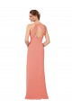 Outlet Rose du Désert Fourreau Col V Mousseline Longue Robes demoiselle d'honneur