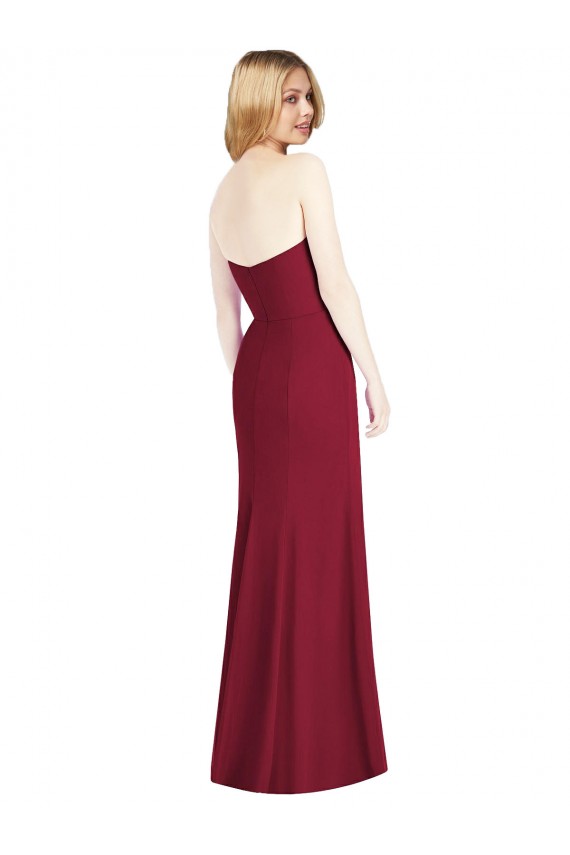 Outlet Rose du Désert Trompette Sans bretelle Mousseline Longue Robes demoiselle d'honneur