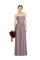 Outlet Rose poudré Trapèze Mousseline Longue Robes demoiselle d'honneur