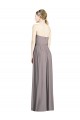 Outlet Rose poudré Trapèze Mousseline Longue Robes demoiselle d'honneur
