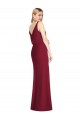 Outlet Rose poussiéreux Sirène Col V Mousseline Longue Robes demoiselle d'honneur