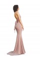Outlet Rose poussiéreux Sirène Col V Spandex Longue Formelles Robes demoiselle d'honneur / Robes de soirée / Robes de bal