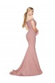 Outlet Rose poussiéreux Sirène Épaule Dénudée Balayage train Crêpe Stretch Longue Formelles Robes demoiselle d'honneur / Robes de soirée / Robes de bal