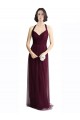 Outlet Rouge 74 Trapèze Licou Col V Tulle Longue Robes demoiselle d'honneur
