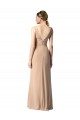 Outlet Rouge Fourreau Col V Mousseline Longue Robes demoiselle d'honneur
