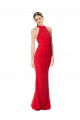 Outlet Rouge Sirène Licou Col Haut Crêpe Stretch Longue Formelles Robes demoiselle d'honneur / Robes de soirée / Robes de bal