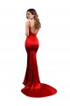 Outlet Rouge Sirène Satiné Stretch Longue Formelles Robes demoiselle d'honneur / Robes de soirée / Robes de bal