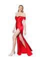 Outlet Rouge Sirène Épaule Dénudée Satiné Stretch Longue Formelles Robes demoiselle d'honneur / Robes de soirée / Robes de bal