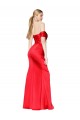Outlet Rouge Sirène Épaule Dénudée Satiné Stretch Longue Formelles Robes demoiselle d'honneur / Robes de soirée / Robes de bal