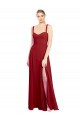 Outlet Rouge Trapèze Mousseline Longue Robes demoiselle d'honneur