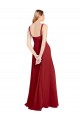 Outlet Rouge Trapèze Mousseline Longue Robes demoiselle d'honneur