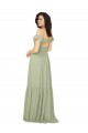Outlet Safran Trapèze Col V Mousseline Longue Robes demoiselle d'honneur