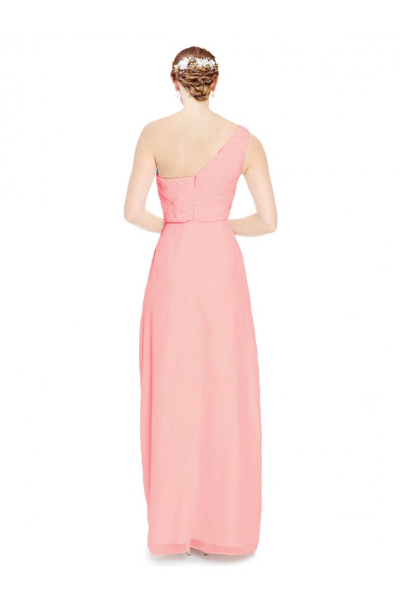 Outlet Saumon Trapèze Mousseline Longue Robes demoiselle d'honneur