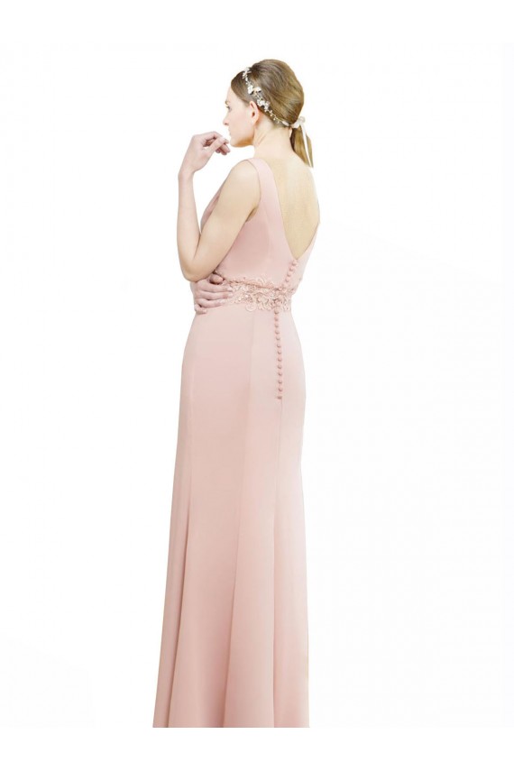 Outlet Sirène Col Bateau Col Haut Mousseline Longue Robes demoiselle d'honneur