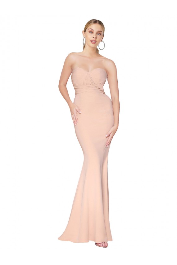 Outlet Sirène Col Haut Crêpe Stretch Longue Formelles Robes demoiselle d'honneur / Robes de soirée / Robes de bal