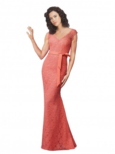 Outlet Sirène Col V Dentelle Longue Robes demoiselle d'honneur