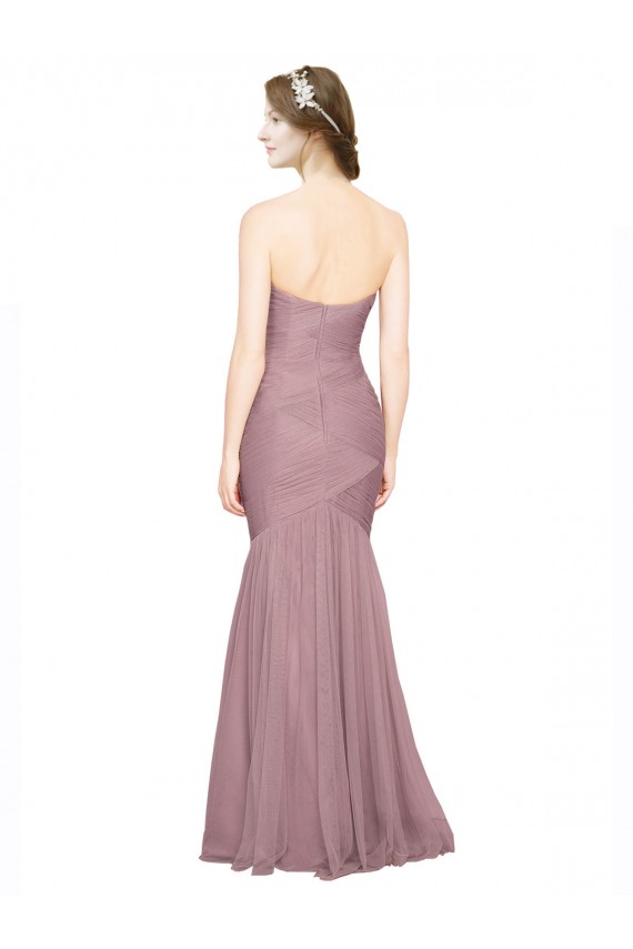 Outlet Sirène Sans bretelle Tulle Longue Robes demoiselle d'honneur