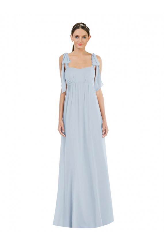 Outlet Trapèze Bretelles spaghetti Mousseline Longue Robes demoiselle d'honneur