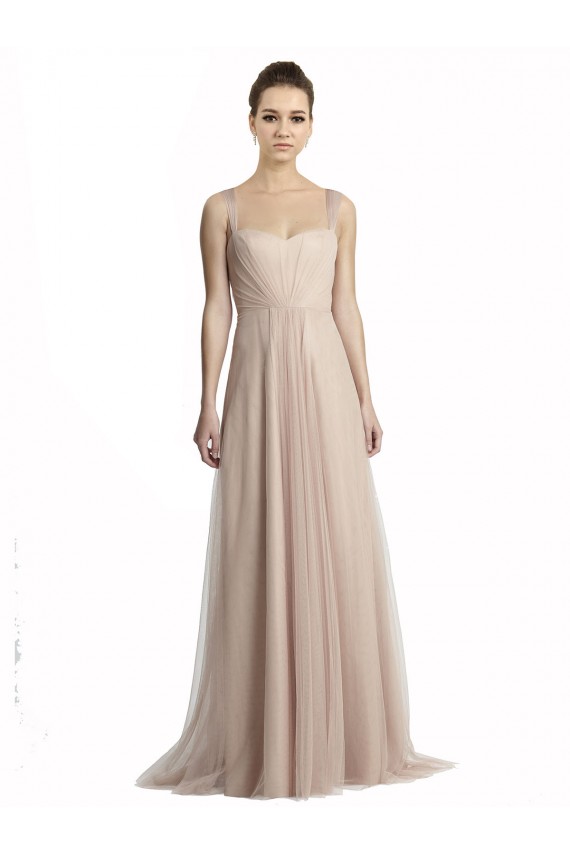 Outlet Trapèze Col Carré Tulle Longue Robes demoiselle d'honneur