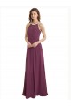 Outlet Trapèze Col Haut Mousseline Longue Robes demoiselle d'honneur