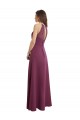 Outlet Trapèze Col Haut Mousseline Longue Robes demoiselle d'honneur