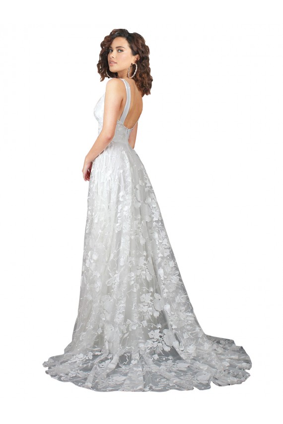 Outlet Trapèze Col V Dentelle Robes de mariée
